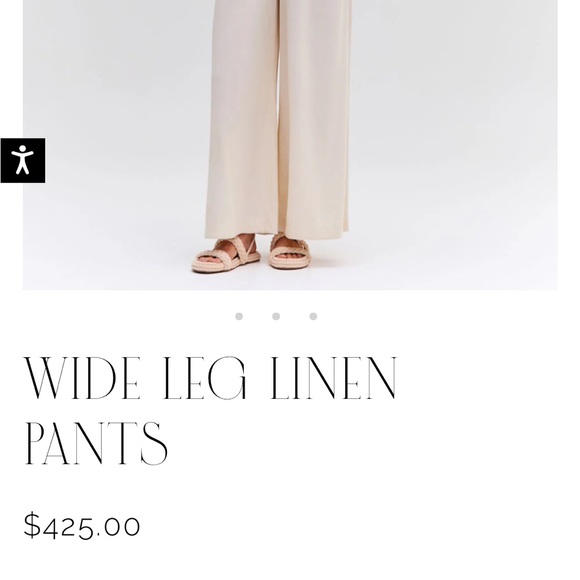 NWT PatBo Wide Leg Linen Pants in Natural - Picture 2 of 9